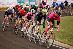 Riders compete in the Little 500 Men's Race at Bill Armstrong Stadium.